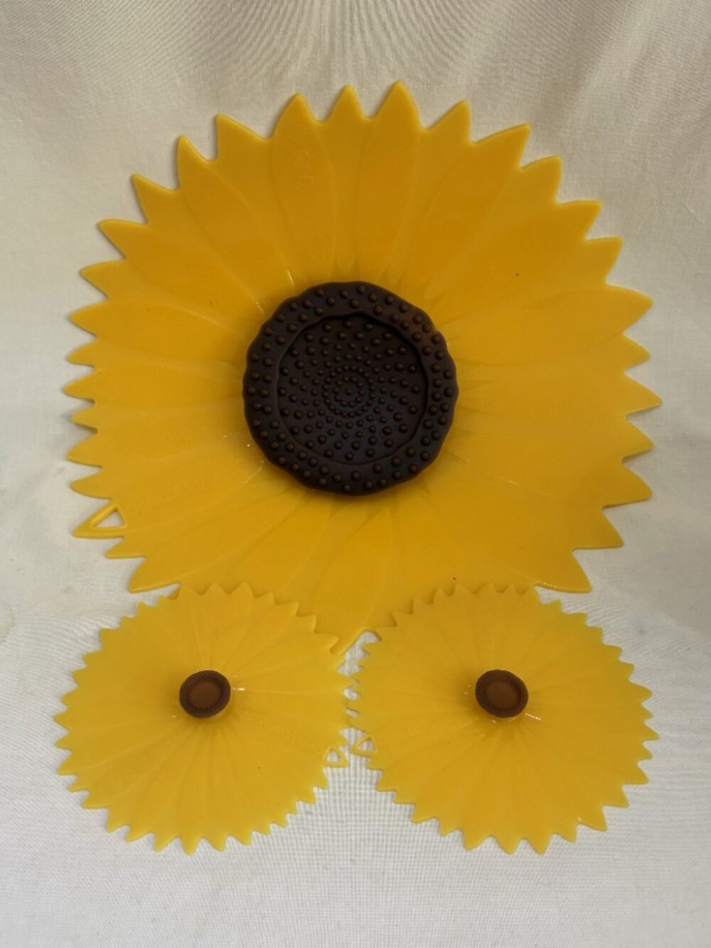 Set of 3 Charles Viancin Sunflower Silicone Lid Airtight Seal BPA-Free